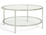 Habitat Home Boutique Round Coffee Table - Silver | Glass Top Modern Living Room