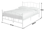 Home Fleur Kingsize Metal Bed Frame - White | Sturdy Durable Mattress Support