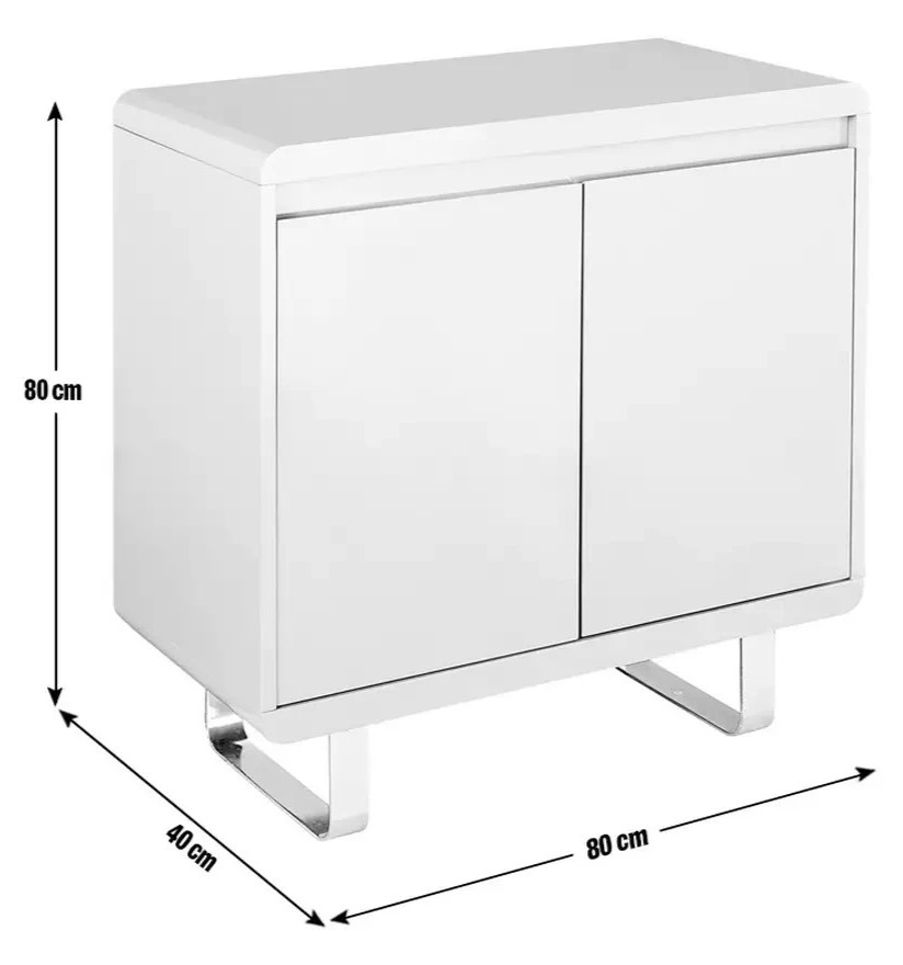 Sleigh 2 Door Sideboard - White Gloss ( B Grade 1048)