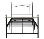 Yani Single Metal Bed Frame - Black | Kids Bedroom Furniture Guest Sleep Frame