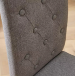 Home Pair of Tweed Fabric Dining Chairs Grey | Modern Kitchen Dining Chair Set