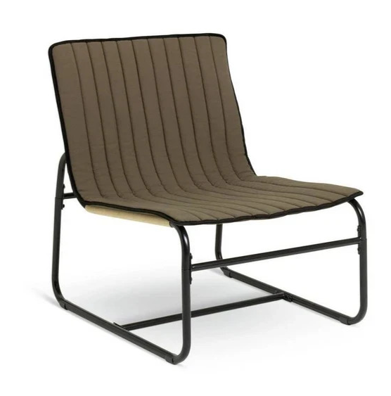 Riba Fabric Sling Accent Chair Khaki | Modern Living Room Lounge Chair Furniture