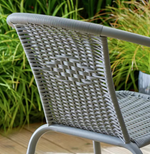 Home 2 Seater Rattan Effect Garden Bistro Set - Grey