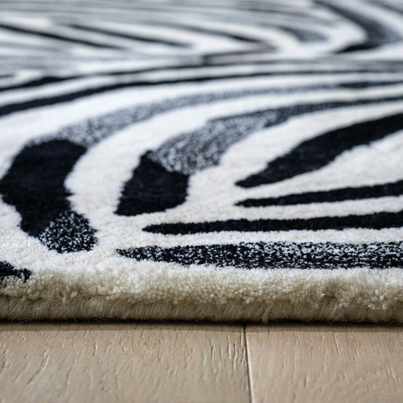 Skandi Brush Marks Rug - Black & White - 160x230cm  (38)