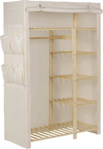 Home Covered Double Wardrobe - Cream | Fabric Covered Wardrobe