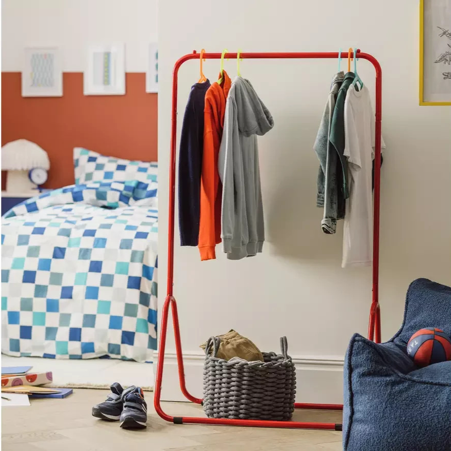 Kids Arnie Clothes Rail Red | Children's Garment Hanging Rail Bedroom Furniture