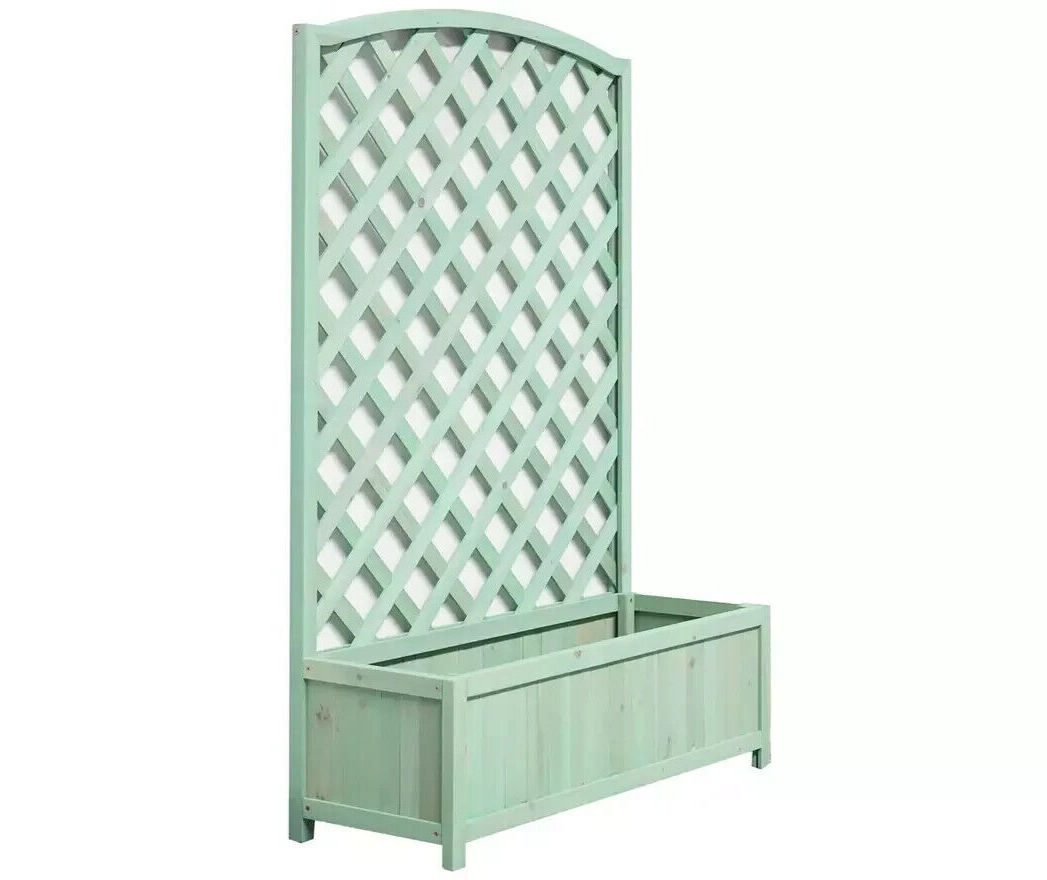 Wooden Lattice Planter - Green