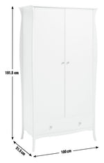 Home 2 Door 1 Drawer Wardrobe - White | Curvaceous looks wardrobe