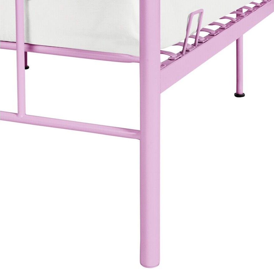 Home Hearts Single Metal Bed Frame - Pink | Pink Kids Bed Frame Metal Girls