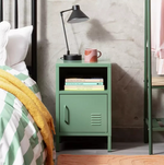 Stevie 1 Door Bedside Table Green | Bedroom Nightstand Storage Cabinet