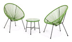 Home Serenity 2 Seater Metal Garden Bistro Set Green | Outdoor Patio Furniture
