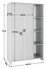 Home Seville 2 Door Open Shelf Wardrobe - Oak Effect | Wardrobe with shelving