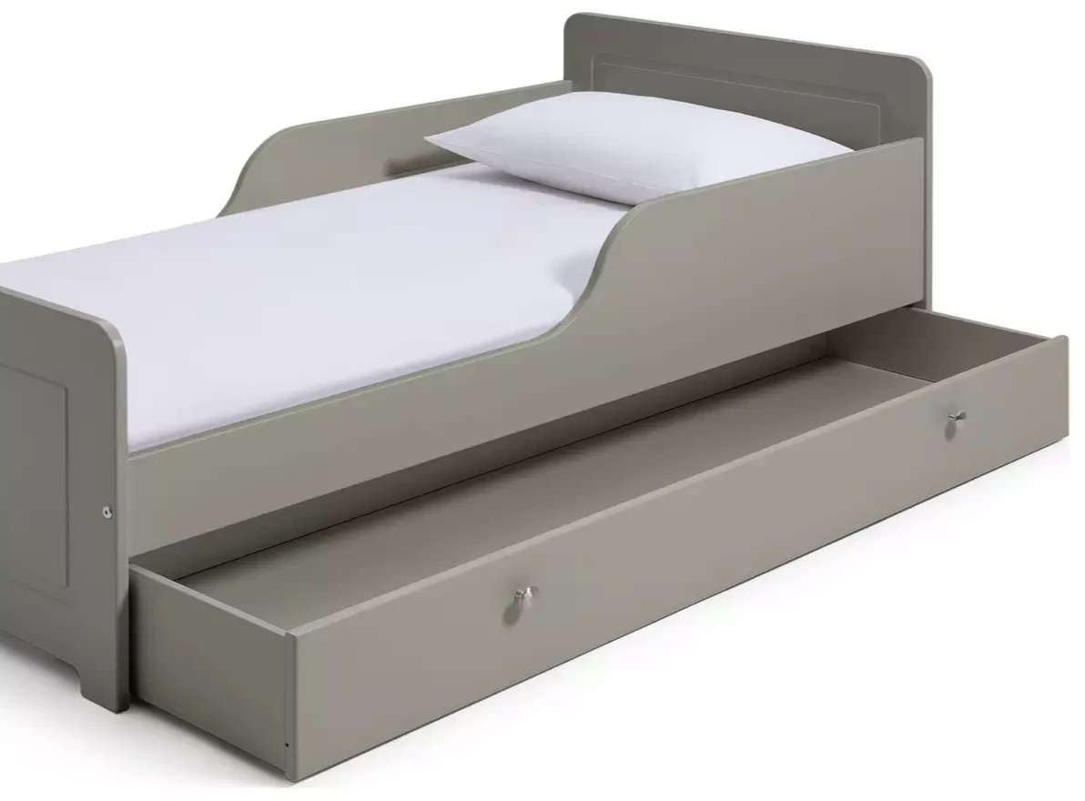 Brooklyn Toddler Bed With Drawer - Grey | Kids Bed, Storage, Low Frame