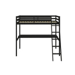 Home Gaming High Sleeper Frame With Desk – Black | Modern Teen Interior