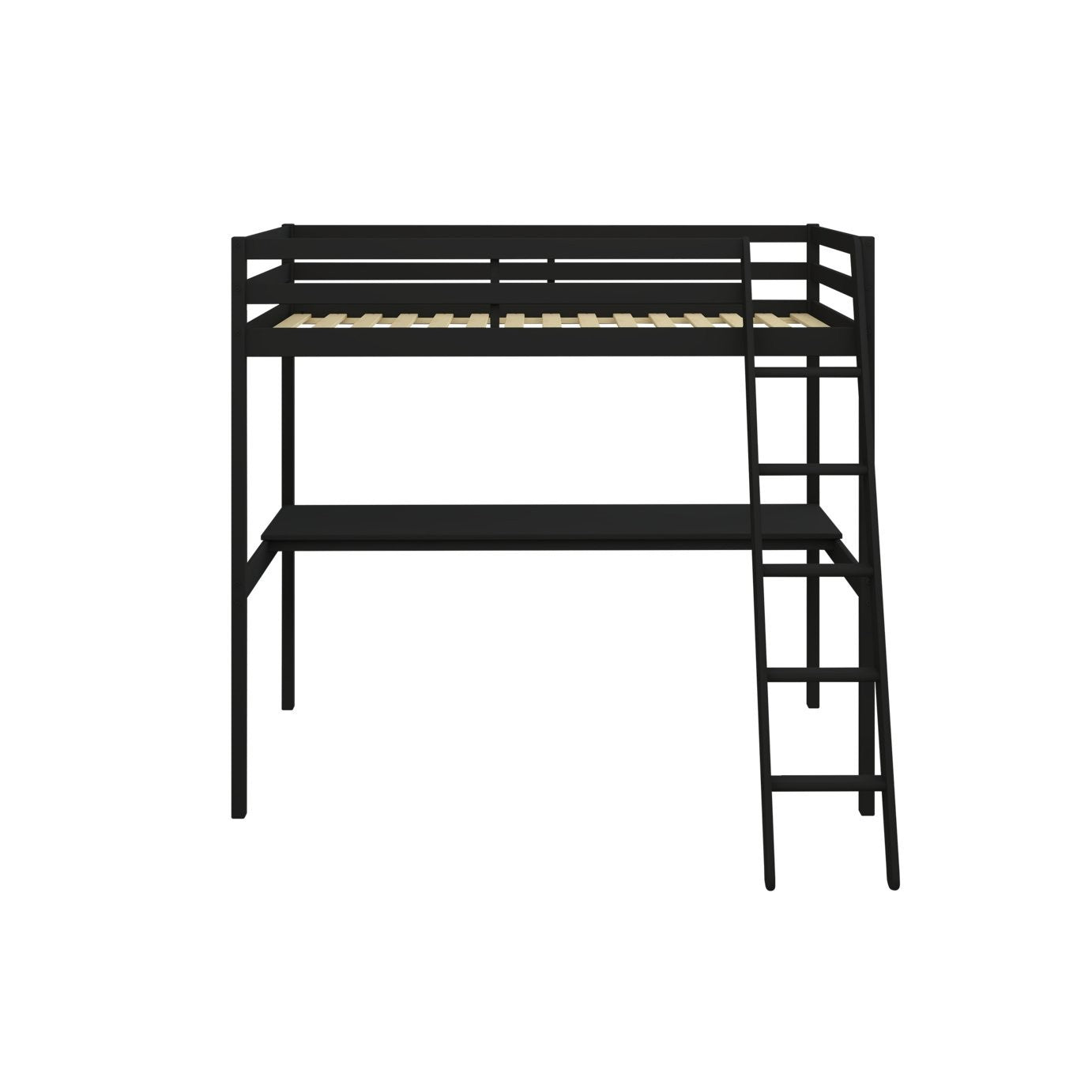Home Gaming High Sleeper Frame With Desk – Black | Modern Teen Interior
