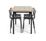 Habitat Zayn Wood Effect Dining Table & 4 Black Chairs | Modern Kitchen Dining