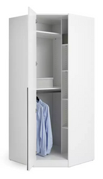 Munich Corner 1 Door Wardrobe - White (B GRADE 1110)
