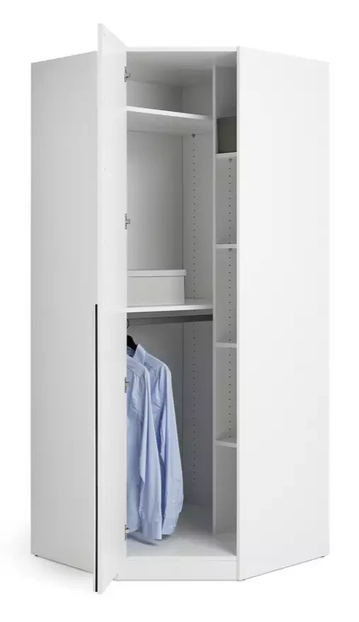 Munich Corner 1 Door Wardrobe - White (B GRADE 1110)