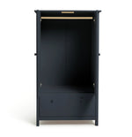 Scandinavia 2 Door 1 Drawer Wardrobe - Navy Blue | Solid Pine Wardrobe, Bedroom