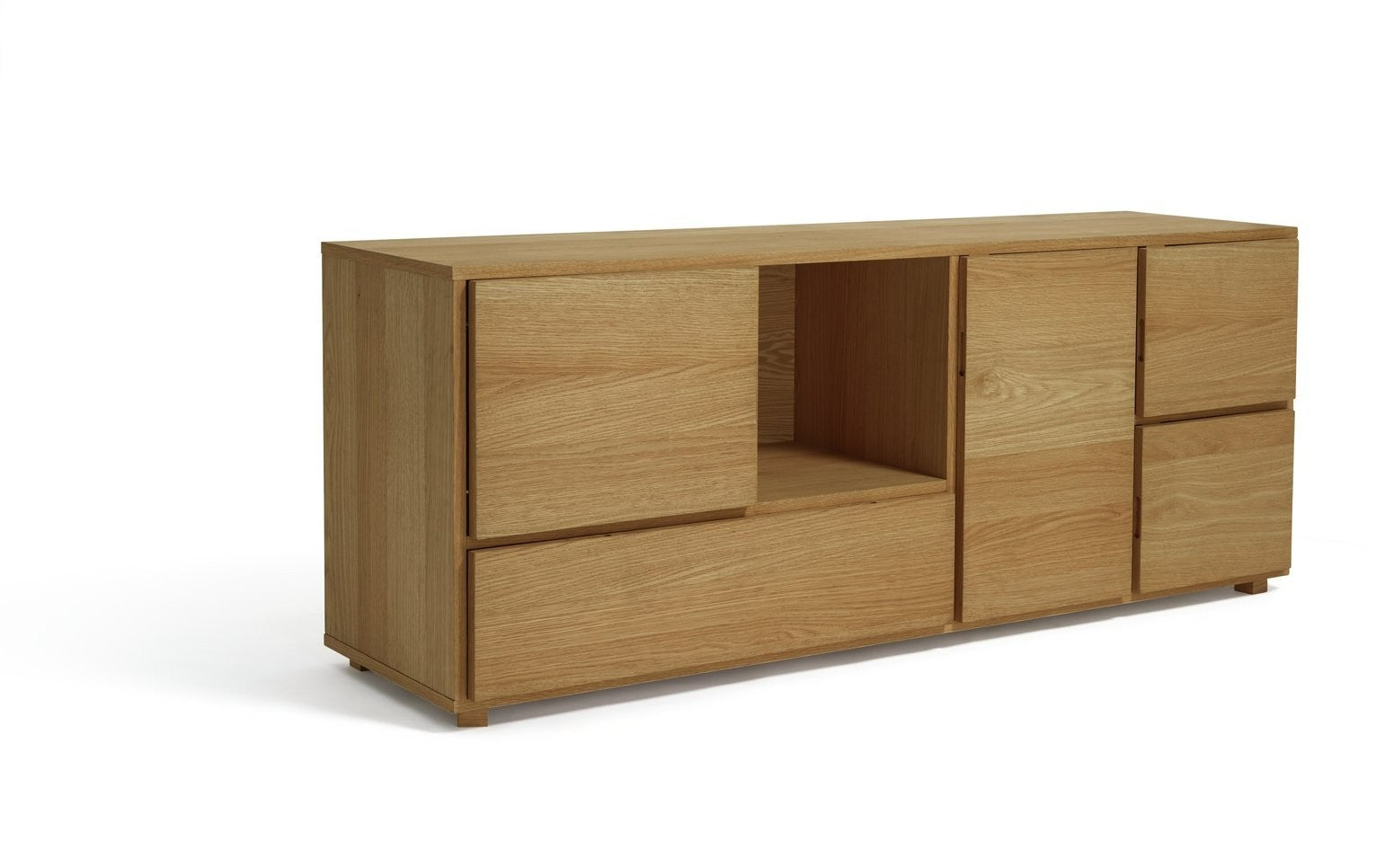 Block 1 Drawer Oak Sideboard - Natural | Block Collection Wooden Cabinet