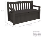 Keter Eden Bench 265L Outdoor Garden Storage Box - Grey