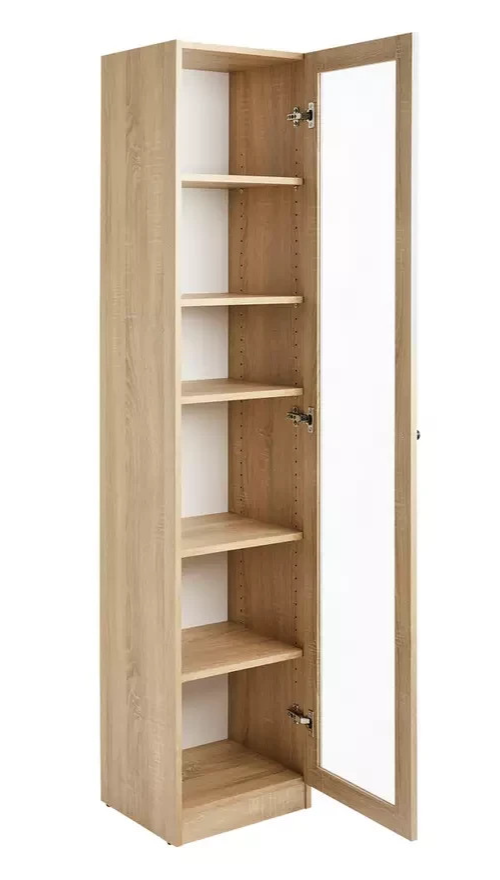Carla 1 Door Display Cabinet - Oak (B Grade)