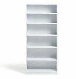 Maine Deep 6 Shelf Bookcase - Shelving Storage Unit Display Cabinet - White