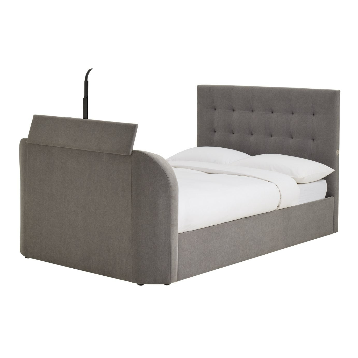 Home Bentley Superking 2.1 Sound TV Ottoman Bed - Grey |Bed with Sound System