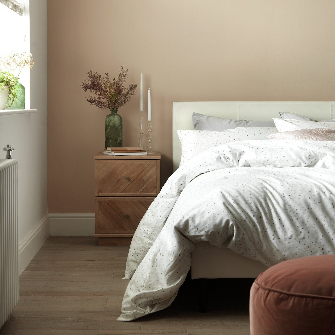 Home Skylar Double Bed Frame White | Sturdy Bedroom Furniture Base with Mattress