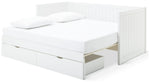 Axel Trundle Day Bed with 1 Drawer - White | Space-saving day bed