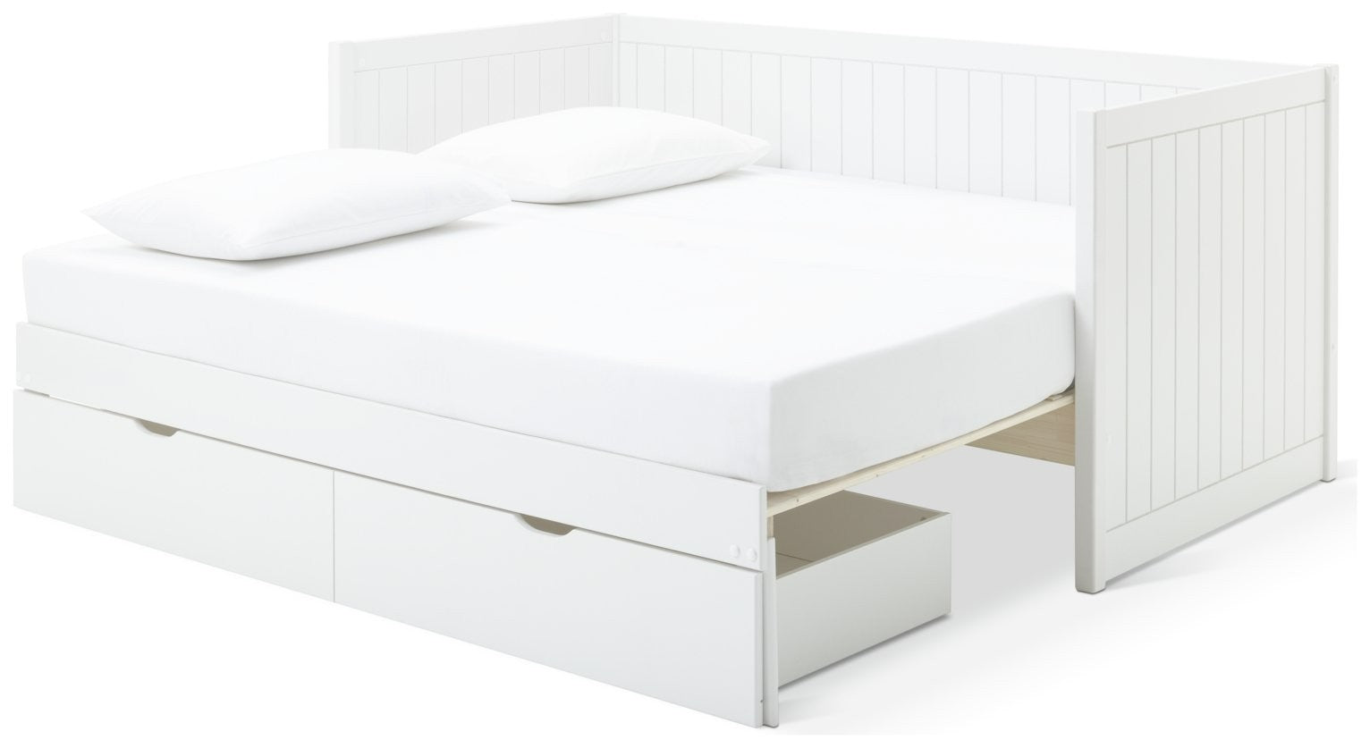 Axel Trundle Day Bed with 1 Drawer - White | Space-saving day bed