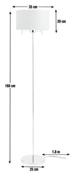 Candelabra Stick Floor Lamp - Chrome & Grey