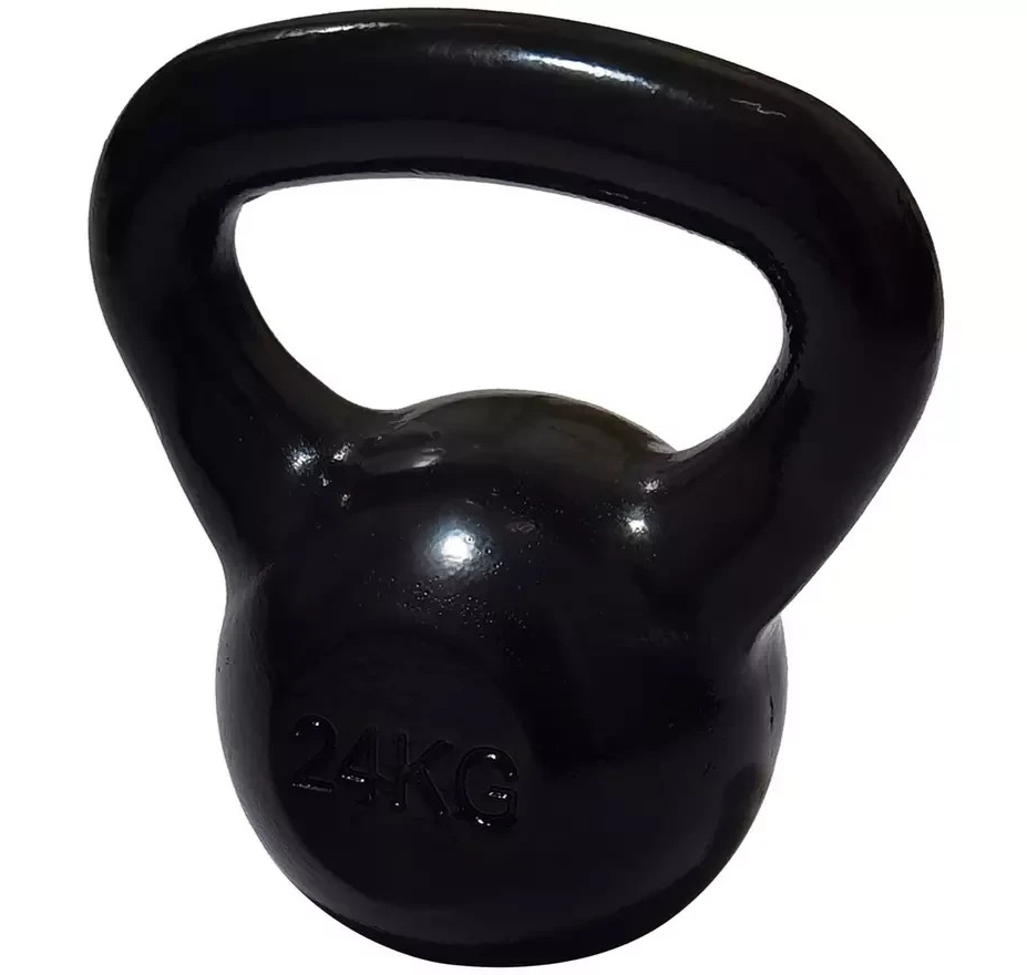 Pro Fitness Cast Iron 24kg Kettlebell Black | Home Gym Weight Training Equipment