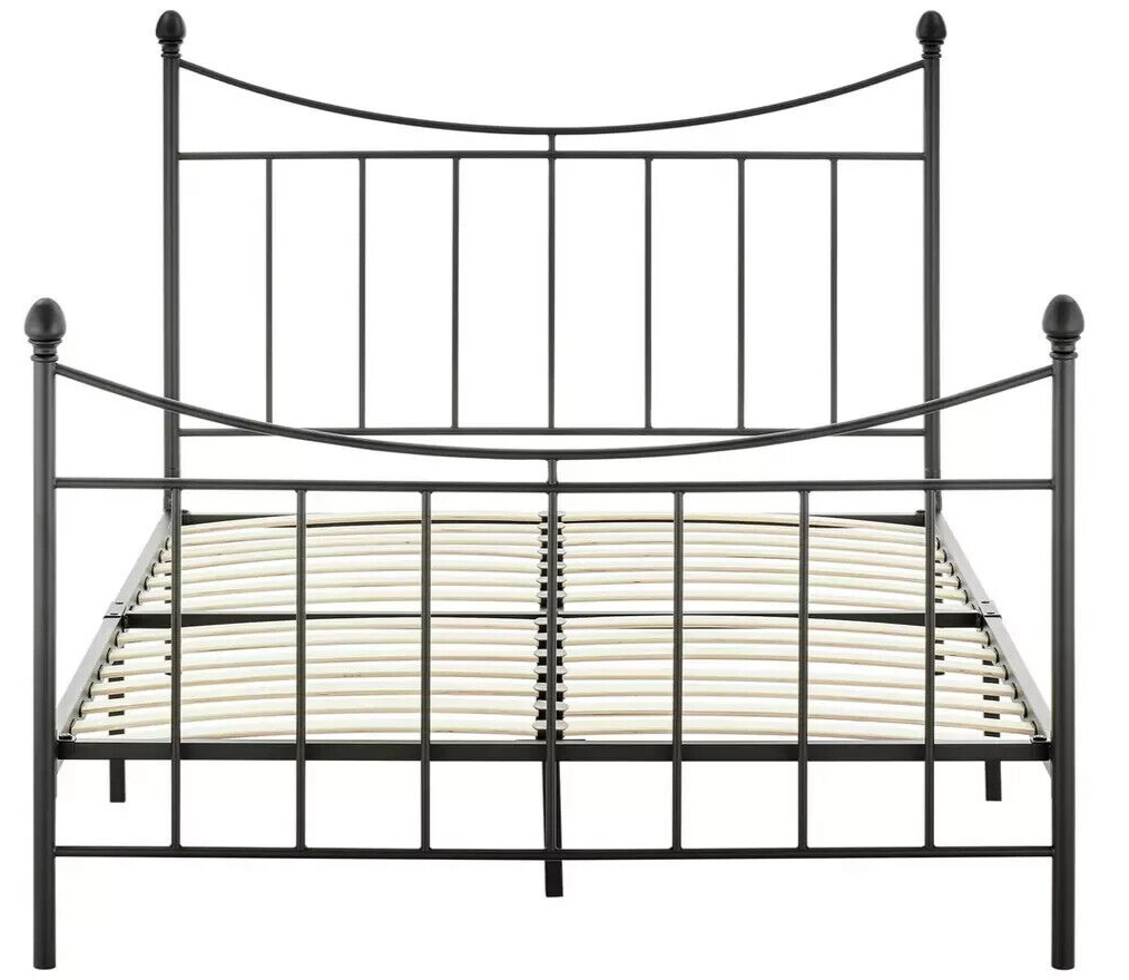 Habitat Home Clara Double Metal Bed Frame - Black | Frame with Mattress Bedroom