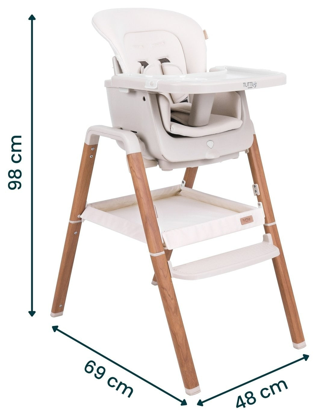 Tutti Bambini Nova Walnut Multifunctional Highchair | Baby feeding chair