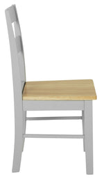 Chicago Pair of Solid Wood Dining Chair- Grey & Oak