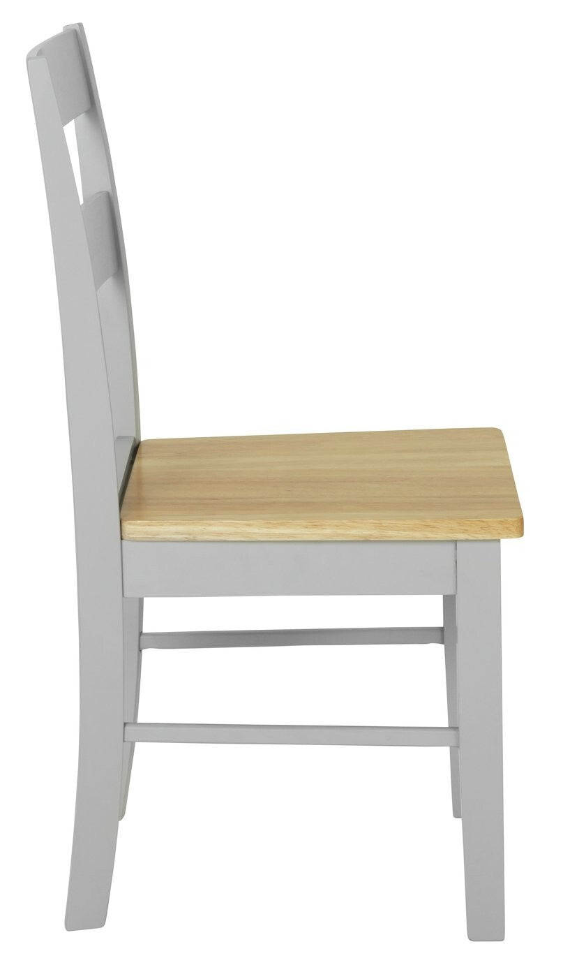 Chicago Pair of Solid Wood Dining Chair- Grey & Oak