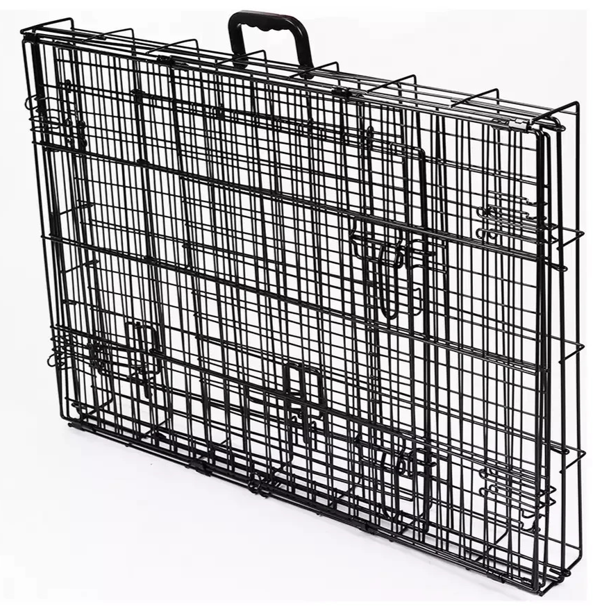 Double Door 30 Inch Pet Cage Medium | Metal Dog Crate Animal Kennel Furniture