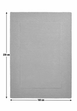 Simple Border Grey Wool Rug 160x230cm Modern Living Room Bedroom Area Rug