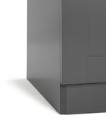 Munich Panelled 2 Door Wardrobe - Anthracite | Contemporary double door closet