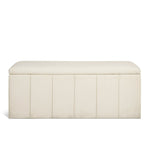 Home Pandora Velvet Storage Ottoman - Cream | Soft Textured Surface