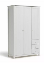 Home Scandinavia 3 Door 3 Drawer Wardrobe White | Large Bedroom Storage Unit