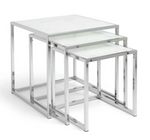 Home Boutique Nest of 3 Tables Marble Effect | Living Room Side Tables Set