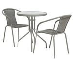 Home 2 Seater Rattan Effect Garden Bistro Set - Grey