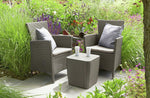 Keter Iowa 2 Seater Rattan Effect Garden Bistro Set Cream | Outdoor Patio Set