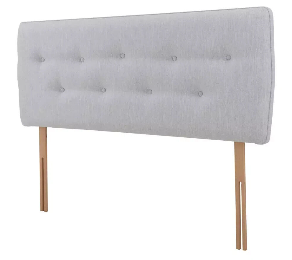 Skandi Small Double Headboard - Light Grey | Grey Fabric Bed Headboard Modern