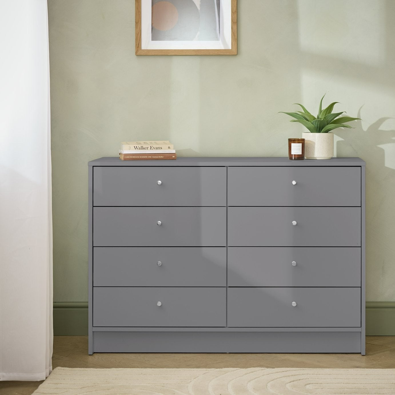 Home Malibu 8 Drawer Chest - White | White clothes storage unit