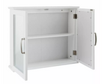 Tongue & Groove 2 Door Mirrored Cabinet White | Bathroom Storage Cabinet Furnitu