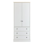 Home Kensington 2 Door 3 Drawer Wardrobe - Ivory | Elegant Bedroom Furniture
