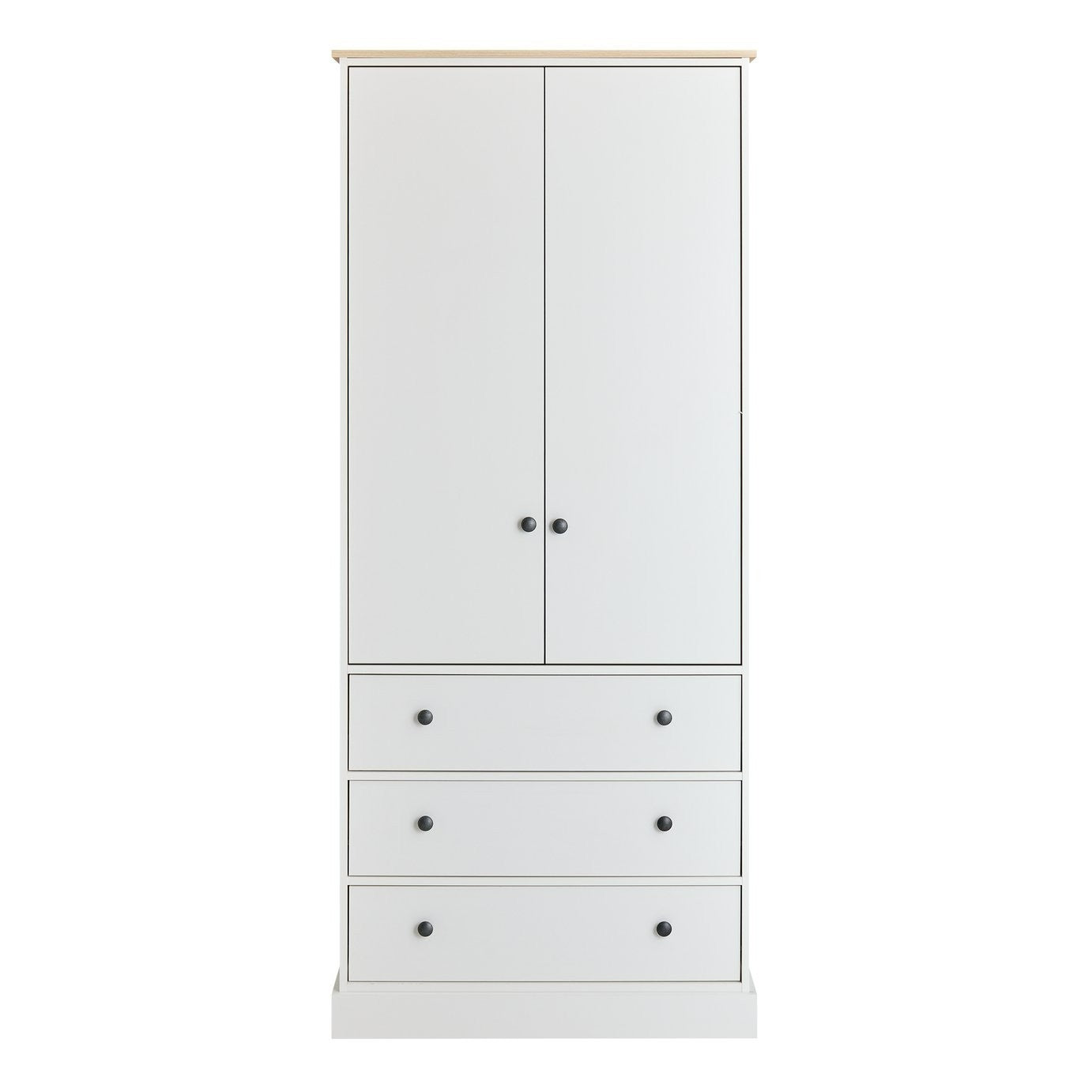 Home Kensington 2 Door 3 Drawer Wardrobe - Ivory | Elegant Bedroom Furniture
